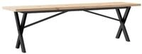 vidaXL Esstisch Couchtisch X-Gestell 160x40x45,5 cm Massivholz Kiefer Stahl...