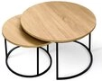 holz4home&reg; Couchtisch Couchtisch 2er-Set MDF Sonoma Eiche I Runder Beistelltisch