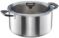 Fiskars Kasserolle Functional Form Kasserolle mit Glasdeckel 7000 ml, Edelstahl