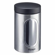 WESTMARK Vorratsdose mit Fenster, 950 ml, Rund, &oslash; 8,7 cm, Stahl, Edelstahl, PET