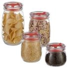 relaxdays Vorratsglas Vorratsgl&auml;ser 4er Set mit Deckel, Glas