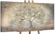YS-Art Gem&auml;lde Goldbaum, Abstrakte Bilder, Leinwand Bild Handgemalt Gold Baum