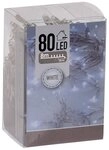 Spetebo LED-Lichterkette Lichterkette mit 80 LED in kalt wei&szlig; - 800 cm,...