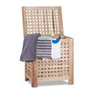 relaxdays W&auml;schetruhe Walnuss braun
