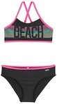 Bench. Bustier-Bikini mit pinken Kontrastpaspeln
