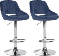 CLP Barhocker Milet Samt (Set, 2er), Samtbez&uuml;ge, h&ouml;henverstellbar, drehbar