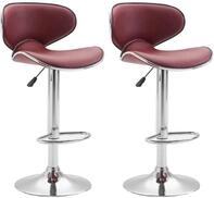 CLP Barhocker Las Vegas V2 Kunstleder (Set, 2er), mit Fu&szlig;st&uuml;tze rot