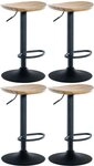CLP Barhocker Skelde (Set, 4er), h&ouml;henverstellbar, Massivholz-Sitz