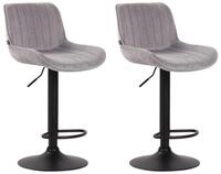 CLP Barhocker Lentini Samt (Set, 2er), h&ouml;henverstellbar, drehbar