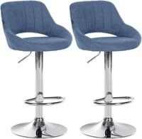 CLP Barhocker Milet Stoff (Set, 2er), Stoffbez&uuml;ge, h&ouml;henverstellbar und drehbar