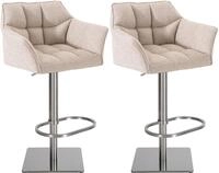CLP Barhocker Damaso (Set, 2er), mit Stoffbezug, h&ouml;henverstellbar