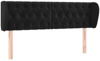 vidaXL Bett Kopfteil mit Ohren Schwarz 163x23x78/88 cm Samt (1-tlg)