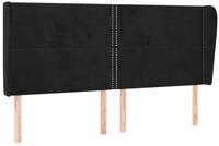 vidaXL Bett Kopfteil mit Ohren Schwarz 183x23x118/128 cm Samt (1-tlg)