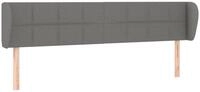 vidaXL Bett Kopfteil mit Ohren Dunkelgrau 183x23x78/88 cm Stoff (1-tlg)