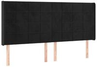 vidaXL Bett Kopfteil mit Ohren Schwarz 203x16x118/128 cm Samt (1-tlg)