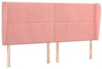 vidaXL Bett Kopfteil mit Ohren Rosa 203x23x118/128 cm Samt (1-tlg)