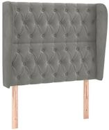 vidaXL Bett Kopfteil mit Ohren Hellgrau 93x23x118/128 cm Samt (1-tlg)