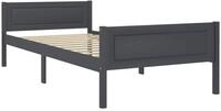 vidaXL Bett Massivholzbett Kiefer Grau 100x200 cm