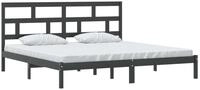 vidaXL Bett Massivholzbett Schwarz Kiefer 200x200 cm