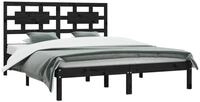 vidaXL Bett Massivholzbett Schwarz Kiefer 200x200 cm
