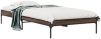 vidaXL Bettgestell, Bettrahmen Braun Eichen-Optik 75x190 cm Holzwerkstoff Metall