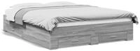 vidaXL Bettgestell, Bettrahmen mit Schubladen Grau Sonoma 160x200 cm...