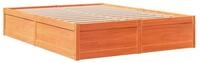 vidaXL Bett Massivholzbett ohne Matratze Wachsbraun 140x190 cm Kiefernholz