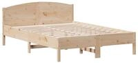 vidaXL Bettgestell, Massivholzbett mit Kopfteil 120x200 cm Kiefer