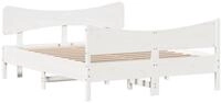 vidaXL Bett Massivholzbett ohne Matratze Wei&szlig; 140x200 cm Kiefernholz