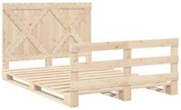 vidaXL Bett Massivholzbett mit Kopfteil 160x200 cm Kiefer