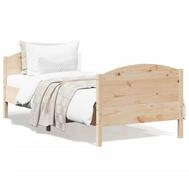 vidaXL Bettgestell, Massivholzbett mit Kopfteil 90x190 cm Kiefer