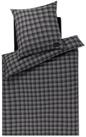 JOOP! Bettw&auml;sche Soft Checks 45000 09 Anthracite Flanell, Flanell, 2 teilig, Linien,