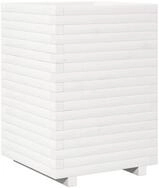 vidaXL Blumentopf Pflanzk&uuml;bel Wei&szlig; 50x50x72 cm Massivholz Kiefer (1 St)