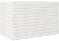 vidaXL Blumentopf Pflanzk&uuml;bel Wei&szlig; 70x40x45,5 cm Massivholz Kiefer (1 St)