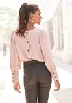 LASCANA Langarmbluse mit Knopfleiste hinten, elegante Damenbluse, Business-Look