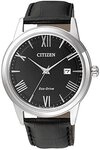 Citizen Solaruhr, Herren Analog Quarz Eco-Drive Uhr mit Leder Armband AW1231-07E