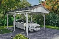 Skanholz Einzelcarport Fichtelberg, BxT: 317x566 cm, 273 cm Einfahrtsh&ouml;he, mit