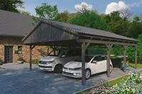 Skanholz Doppelcarport Fichtelberg, BxT: 618x808 cm, 574 cm Einfahrtsh&ouml;he, mit