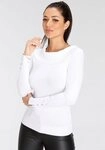 Melrose Carmenpullover mit Zierkn&ouml;pfen in femininem Schnitt
