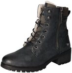 Mustang Shoes Schn&uuml;rboots, Schn&uuml;rstiefelette, Blockabsatz, in Metallic-Optik,