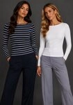 Flashlights Longsleeve aus Baumwolle, Trendstarke Farben und Streifen, im...
