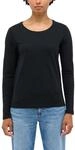 Langarmshirt MUSTANG "Damen Style Elly", Damen, Gr. L, schwarz, Jersey, 100%