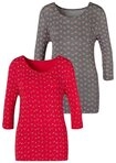 LASCANA 3/4-Arm-Shirt mit kleinem Cut-Out am &Auml;rmelsaum (2er-Pack) aus weichem