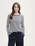 TOM TAILOR Denim Langarmshirt T-Shirt (im Einserpack) Langarmshirt mit Streifenmuster