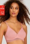 petite fleur Bralette-BH (Packung, 2 St&uuml;ck) ohne B&uuml;gel mit Spitzenband, aus weicher