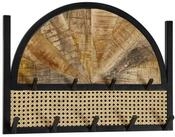 Wohnling Wandgarderobe WL6.590 Massivholz 53 cm Garderobe Flur Wiener Geflecht...