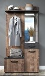 trendteam Garderoben-Set Garderobenschrank Smile mit Spiegel, Tabak Eiche / Matera