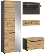 xonox.home Kleiderschrank Canu Garderobenm&ouml;bel Set Eiche Dekor. (3-St)
