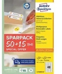 Avery Zweckform Etiketten Etikett 45,7x21,2mm A4 ILK wiederabl&ouml;sbar 50+15...