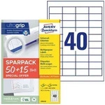 Avery Zweckform Etiketten Etikett 48,5x25,4mm A4 ILC wei&szlig; 50+15 Blatt 2600...